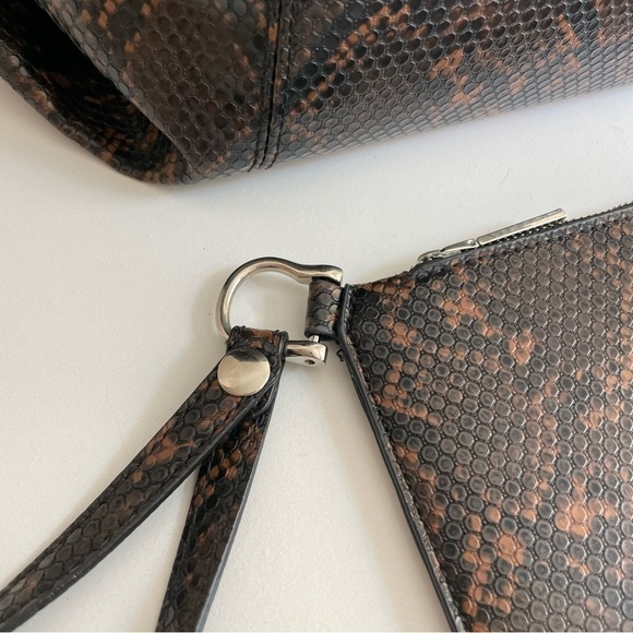 Anne Klein Large Faux Leather Snakeskin Python Tote Bag & Wrislet Animal Print - Picture 5 of 17